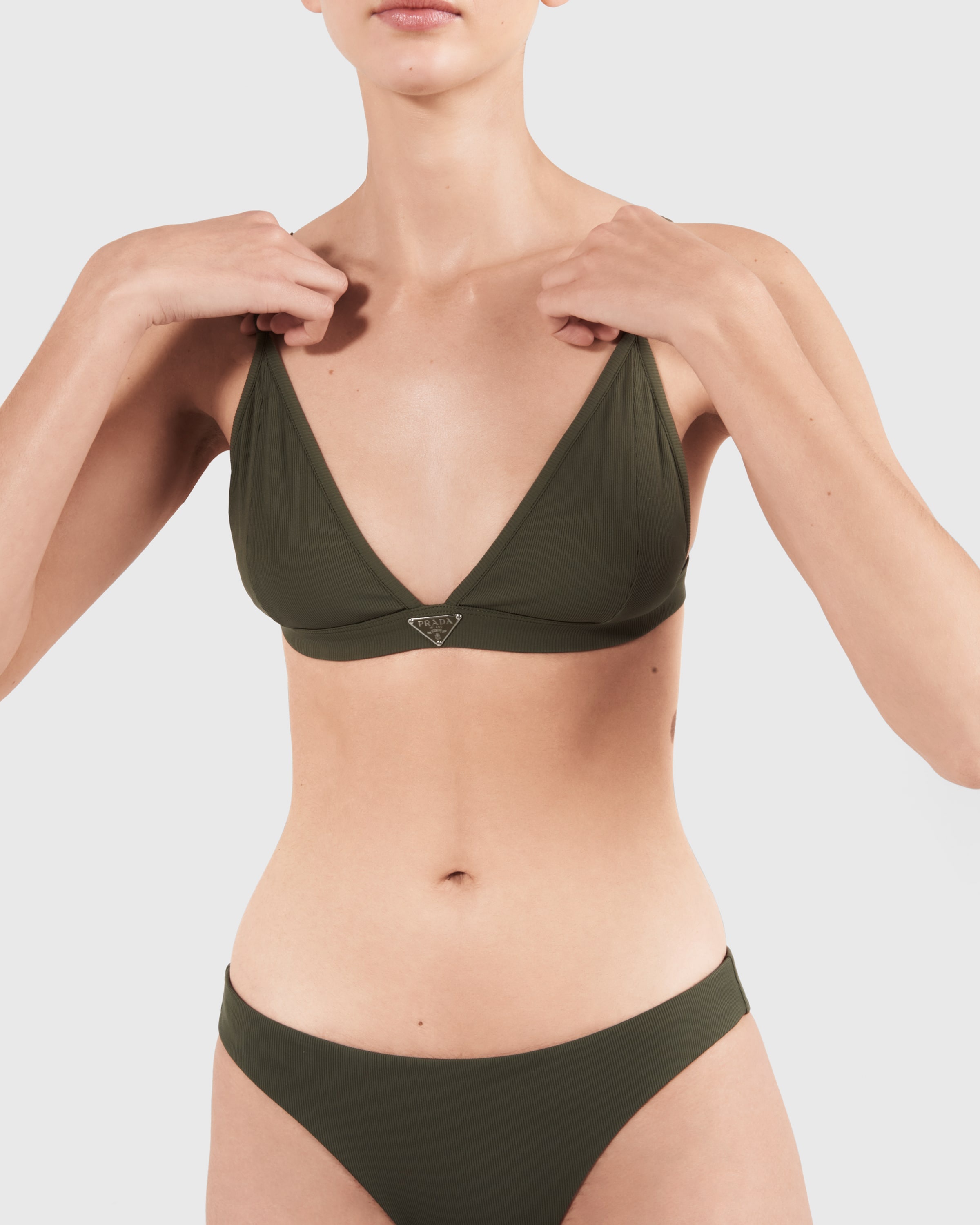 Ribbed knit bralette bikini top - 6