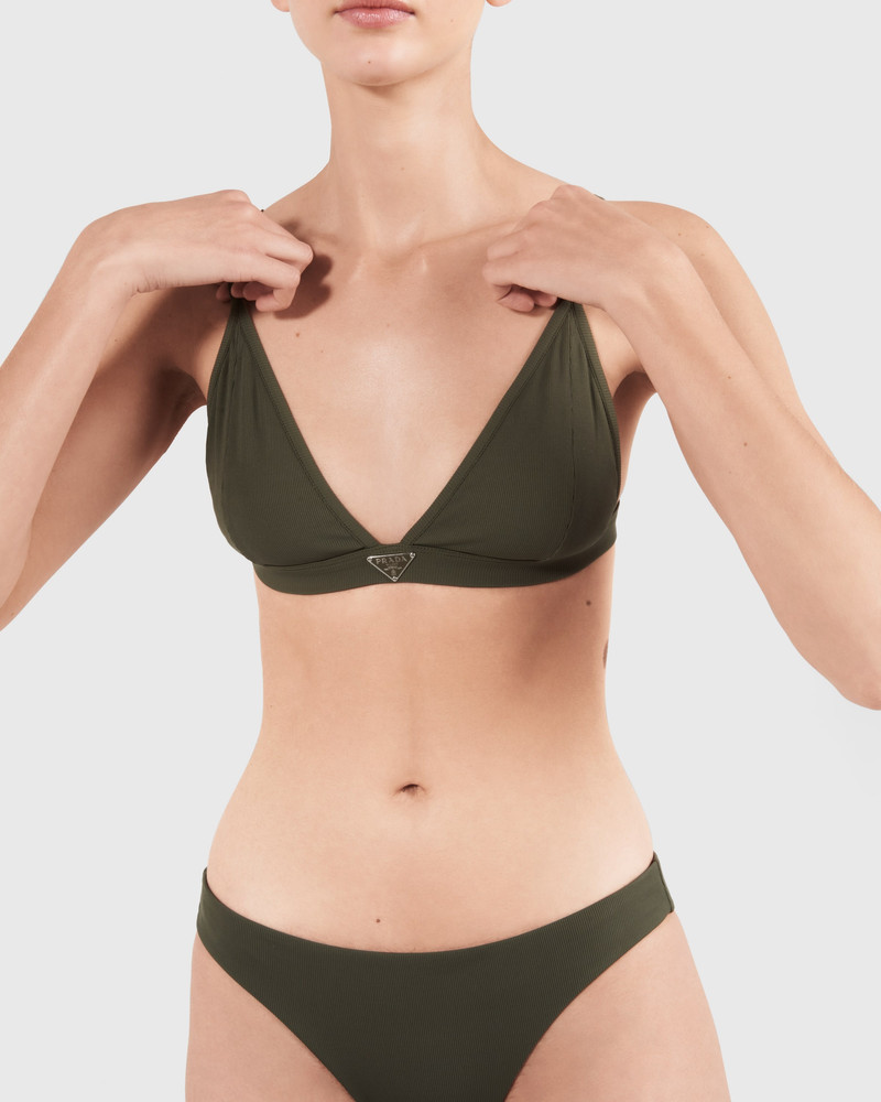 Ribbed knit bralette bikini top 6