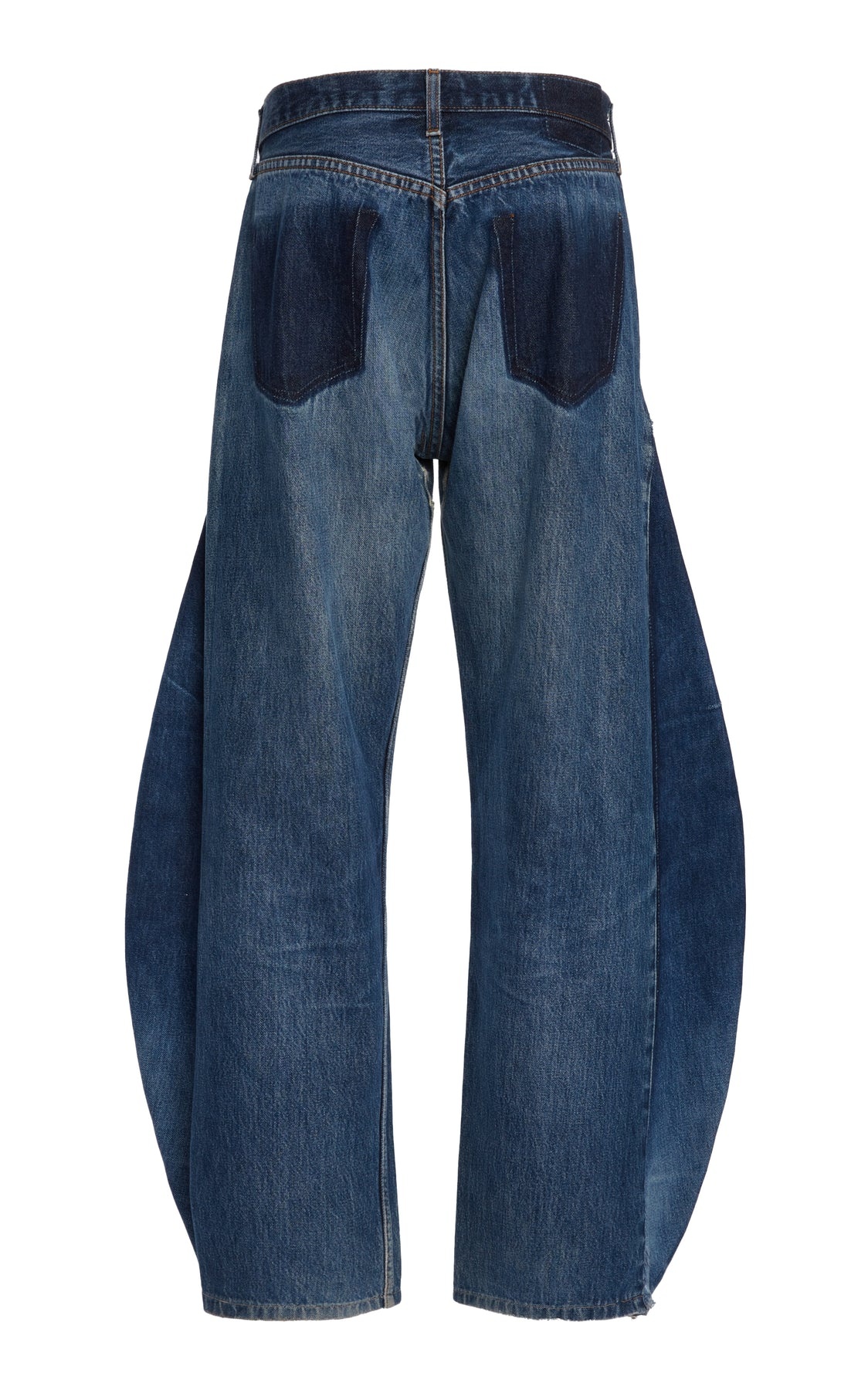 RECYCLED JEANS WITH SIDE INSERTS BLUE - 7