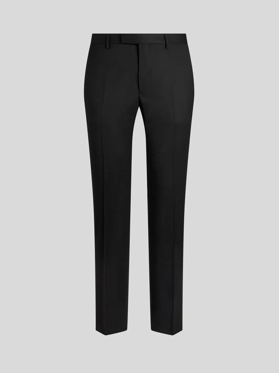 SLIM-FIT TROUSERS WITH SILK DETAILS - 1