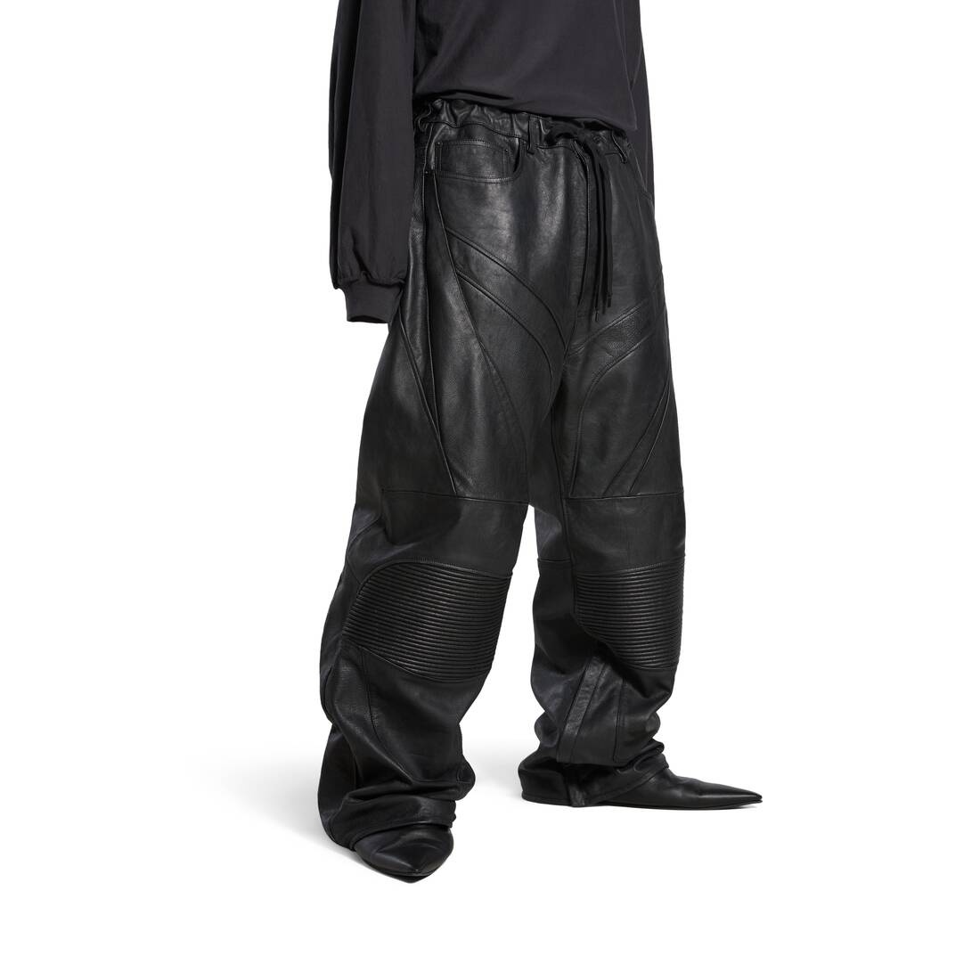 Biker Baggy Pants in Black - 5