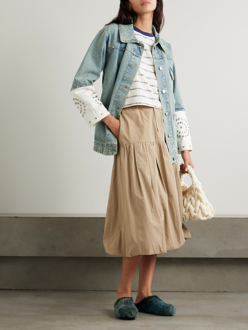 Sea Liam Studded Two-tone Denim Jacket outlook