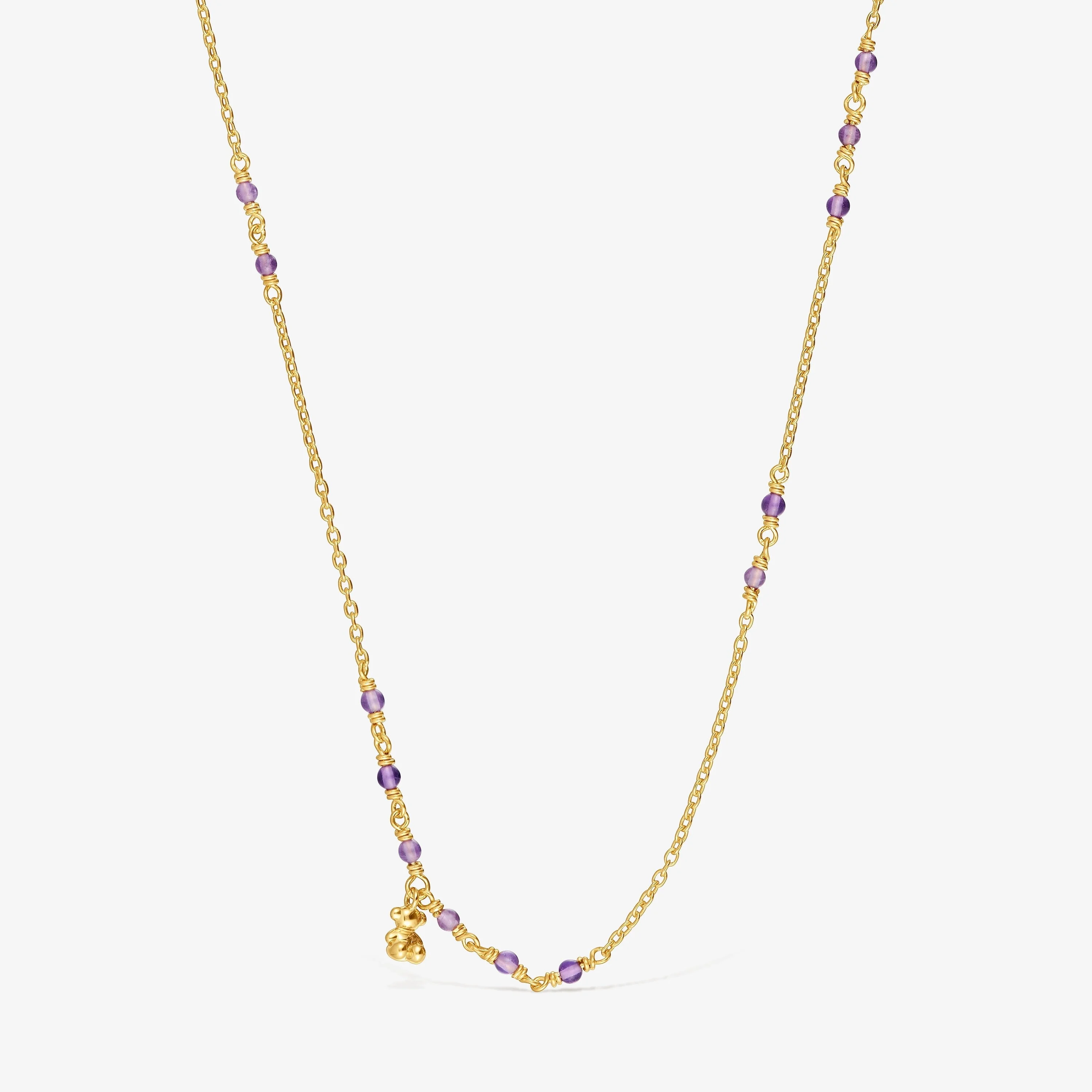 Silver vermeil and amethyst Necklace Bold Bear - 1