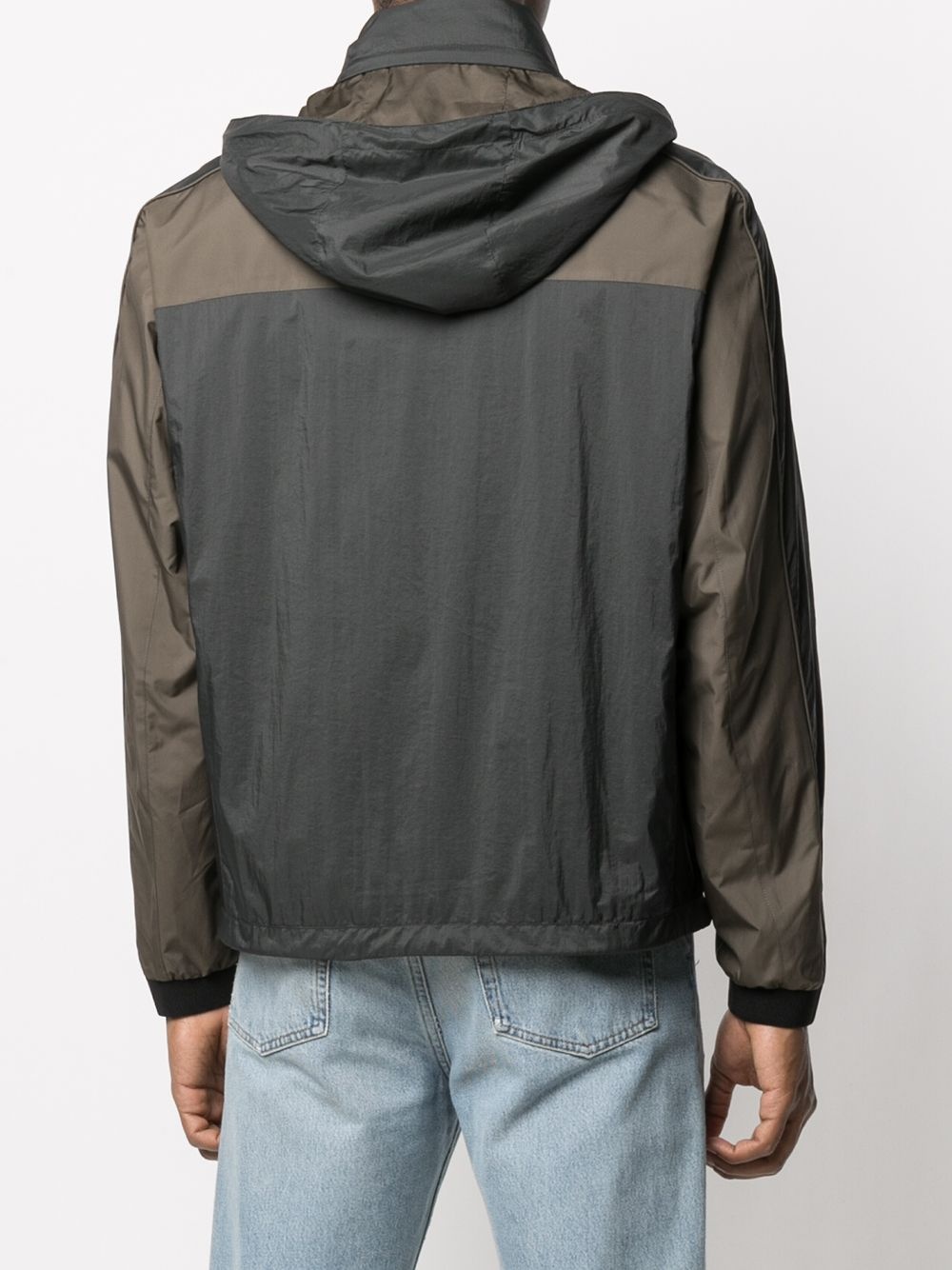 contrast-panel hooded jacket - 4