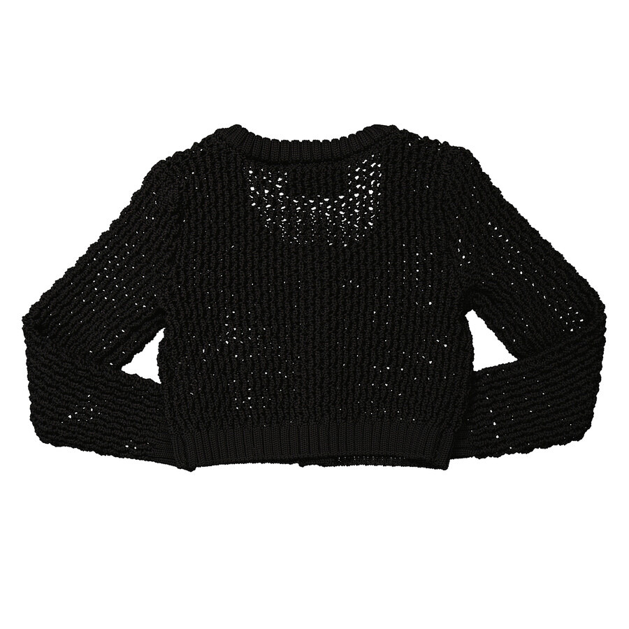 Rotate Black Chunky-Knit Cropped Cardigan - 7