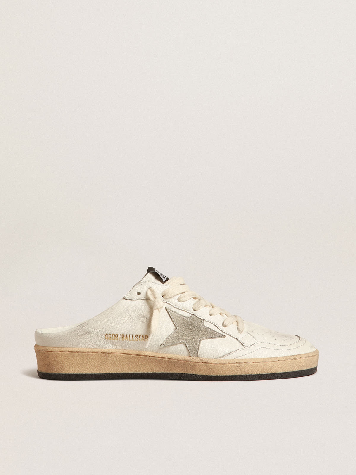 Ball Star Sabots in nappa leather with ice-gray suede star - 1