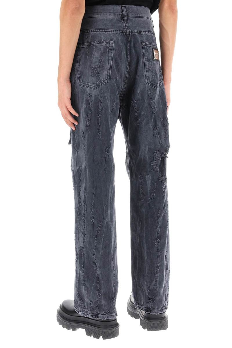 DOLCE & GABBANA DESTROYED-EFFECT JEANS - 3