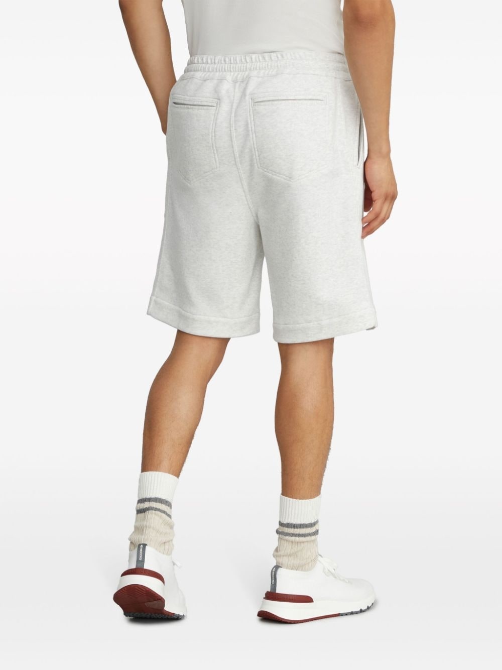 drawstring-waist jersey track shorts - 3