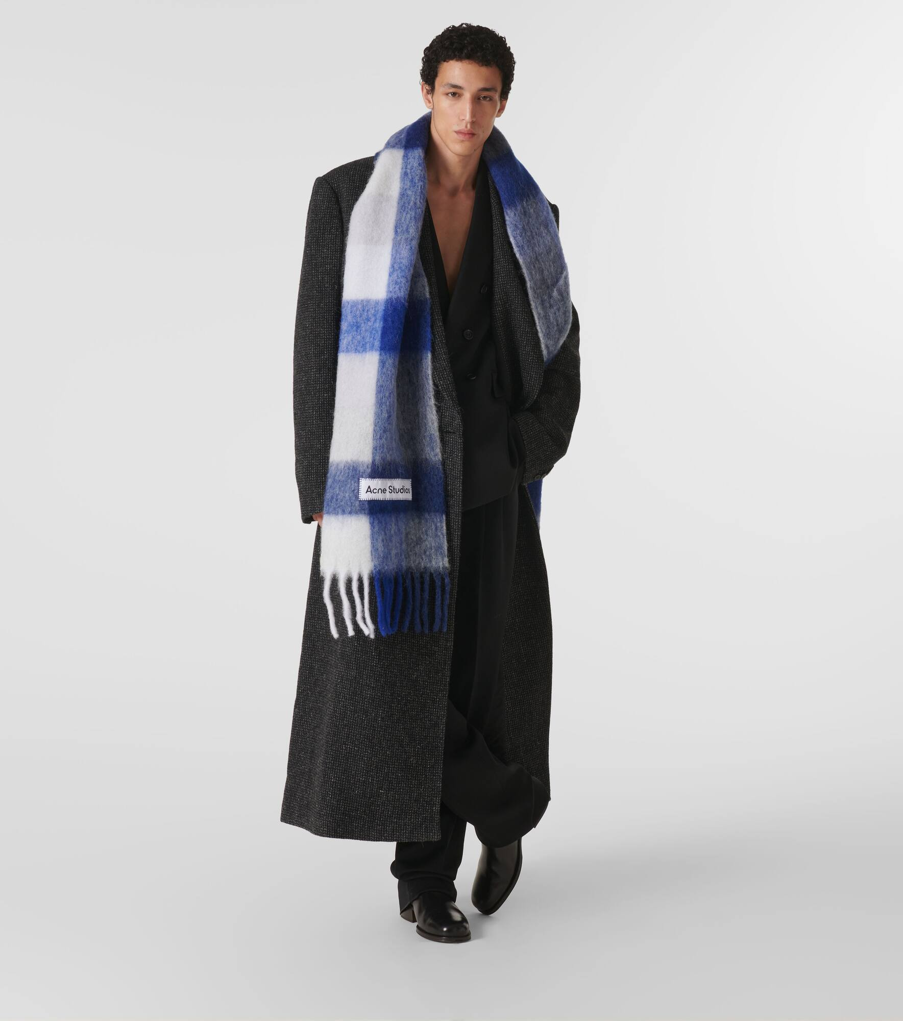 Checked wool-blend scarf - 5