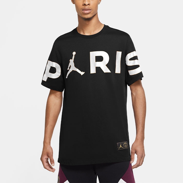 Air Jordan Wordmark Paris Saint-Germain Large logo Printing Casual Sports Black CK9786-010 - 3