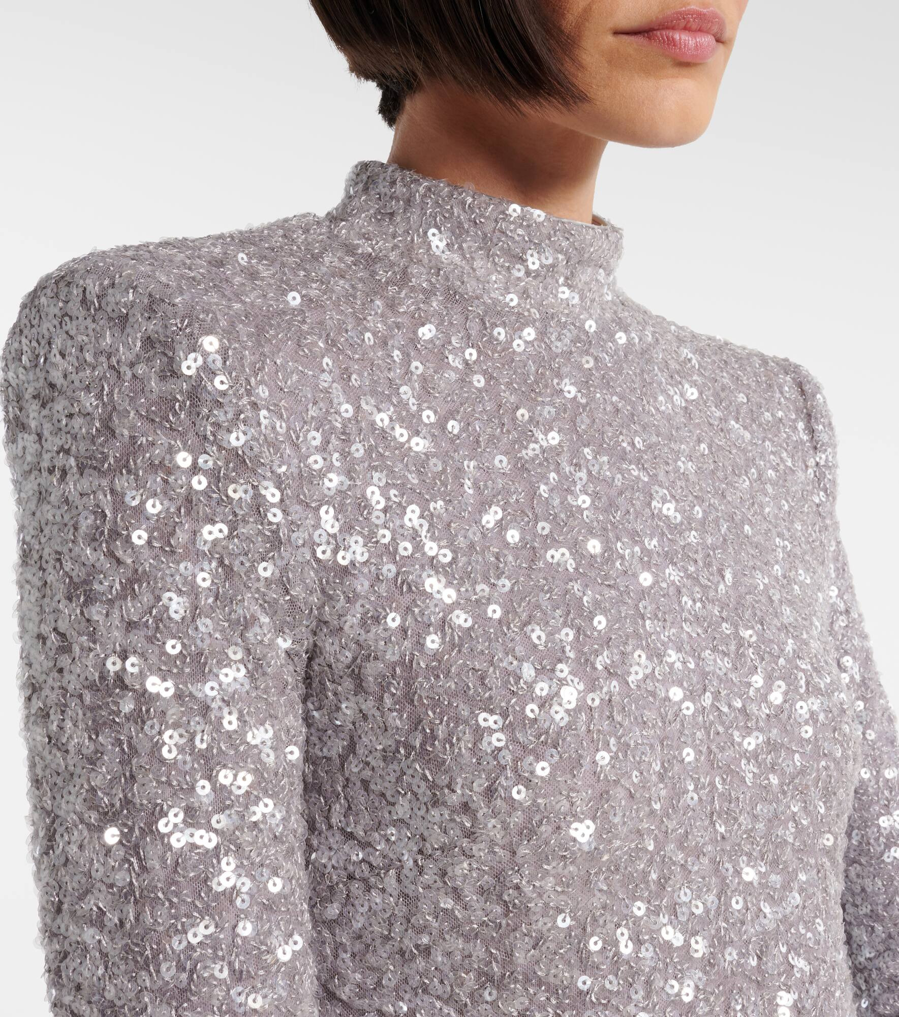 Sequined asymmetric midi dress - 4