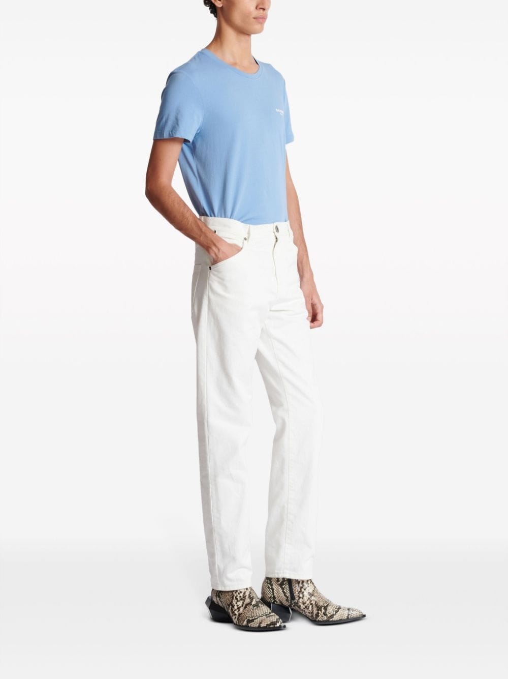 logo-embroidered straight-leg jeans - 3