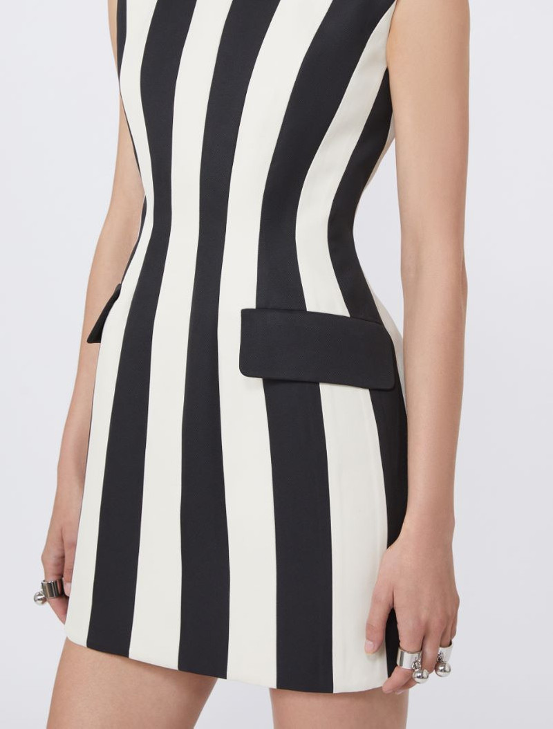 Hourglass-silhouette twill dress - black 5