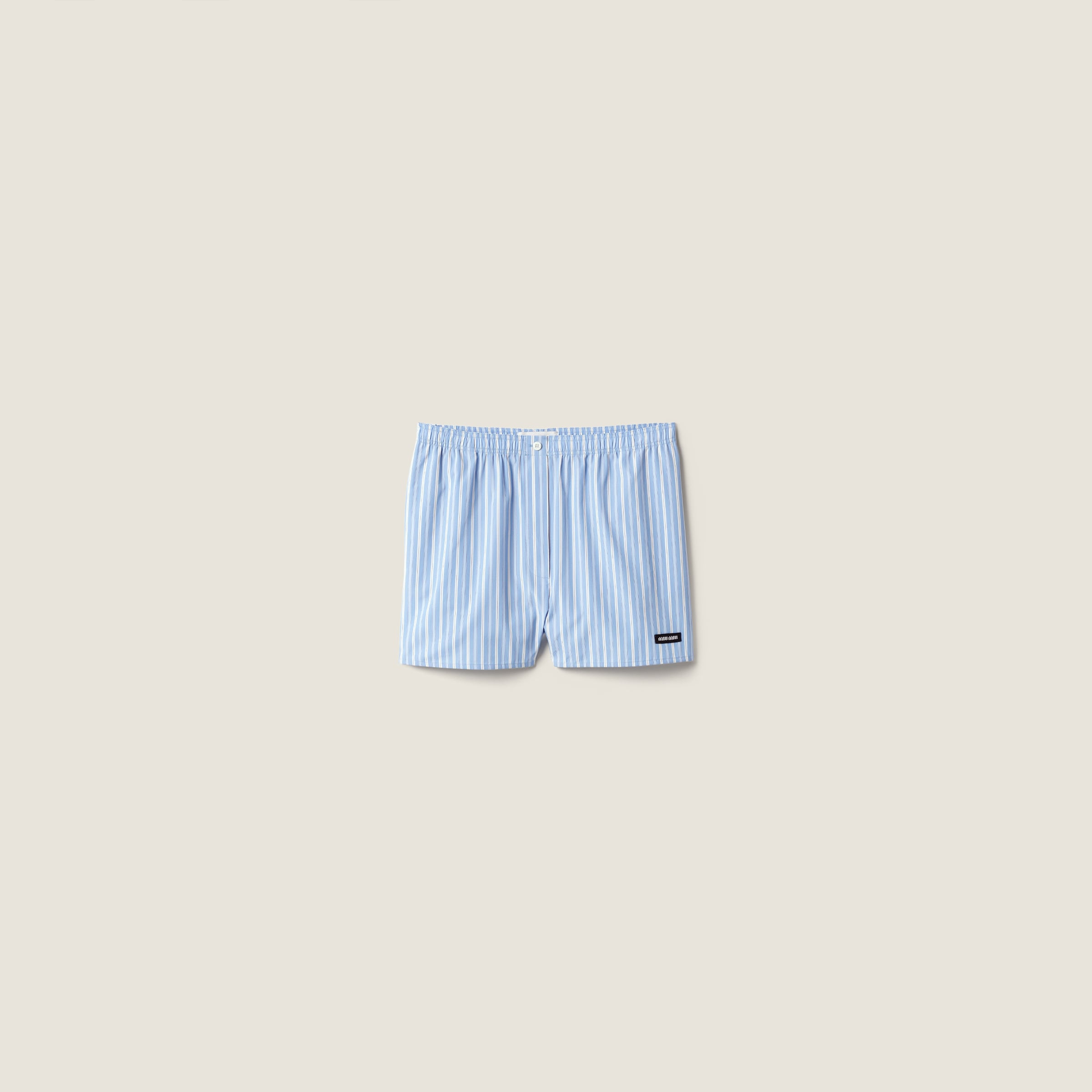 Striped poplin boxer shorts - 1