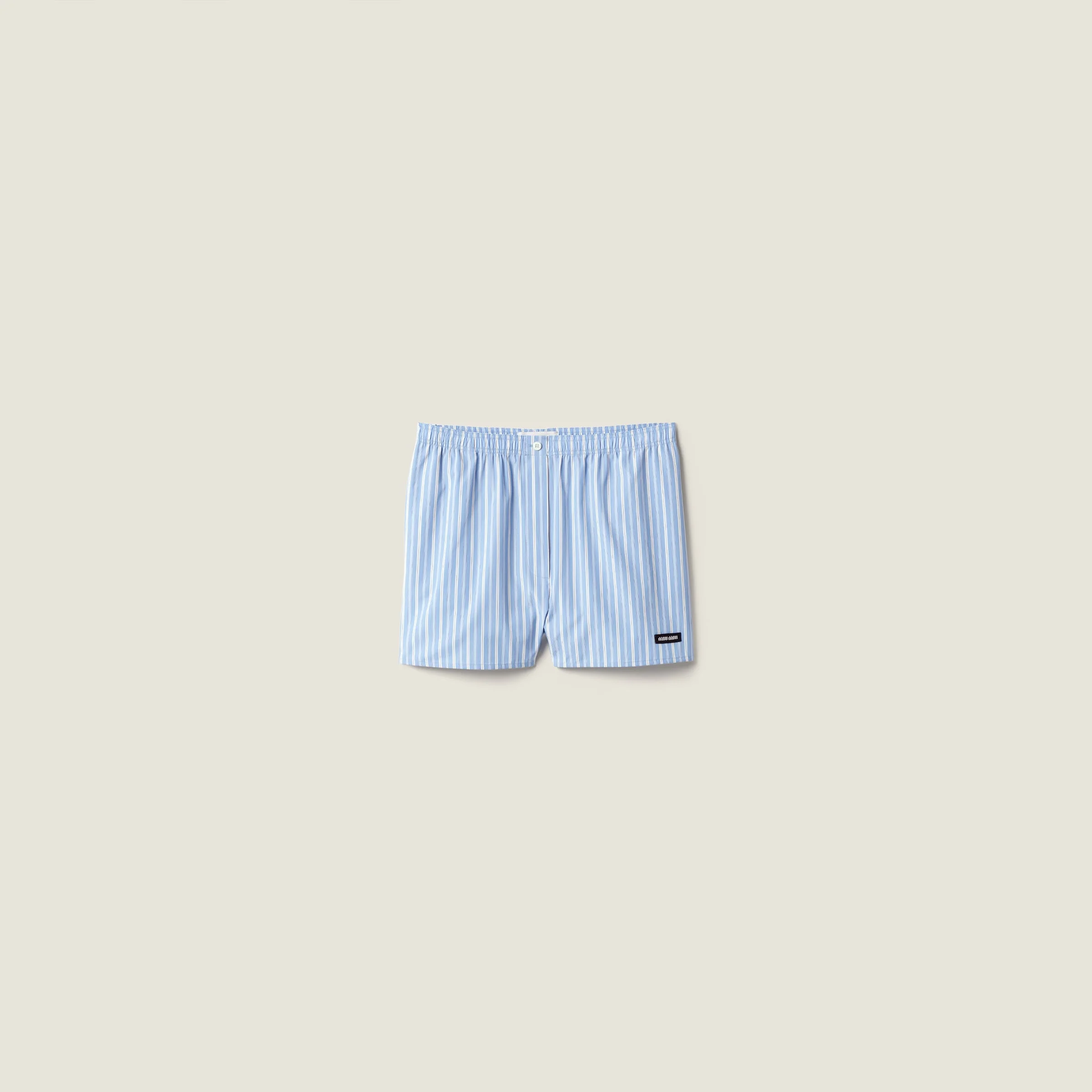 Striped poplin boxer shorts - 1