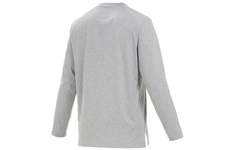 Men's Y-3 Logo Pattern Micro Mark Casual Long Sleeves Round Neck Gray T-Shirt GK4516 - 2