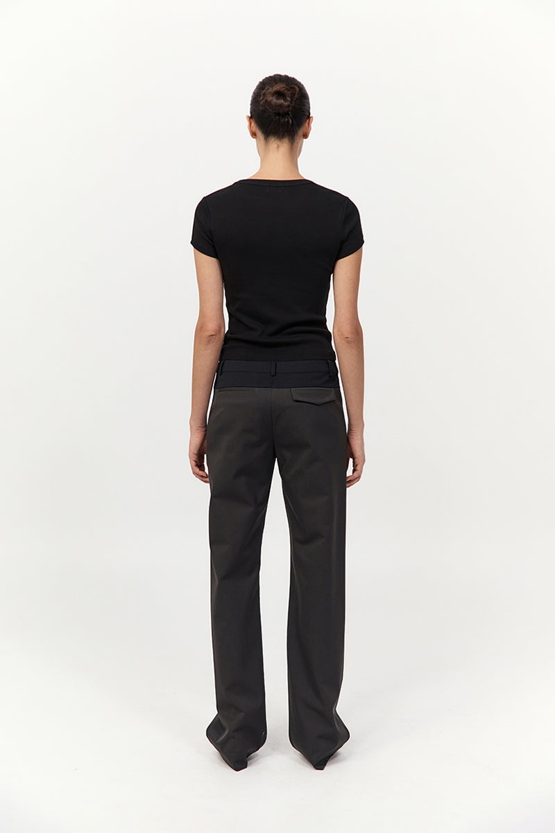 90s Splice Panelled Pants - Black Olive / Black - 6