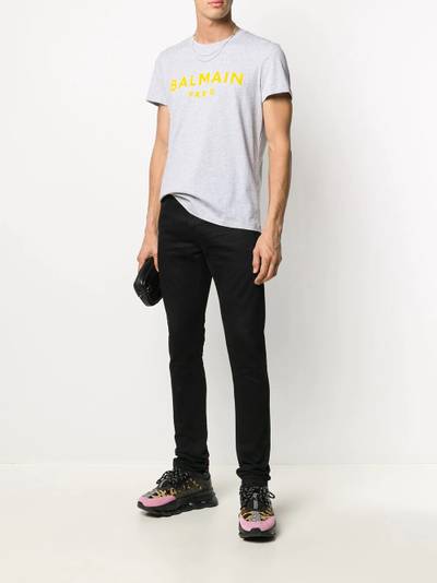 Balmain flocked logo T-shirt outlook