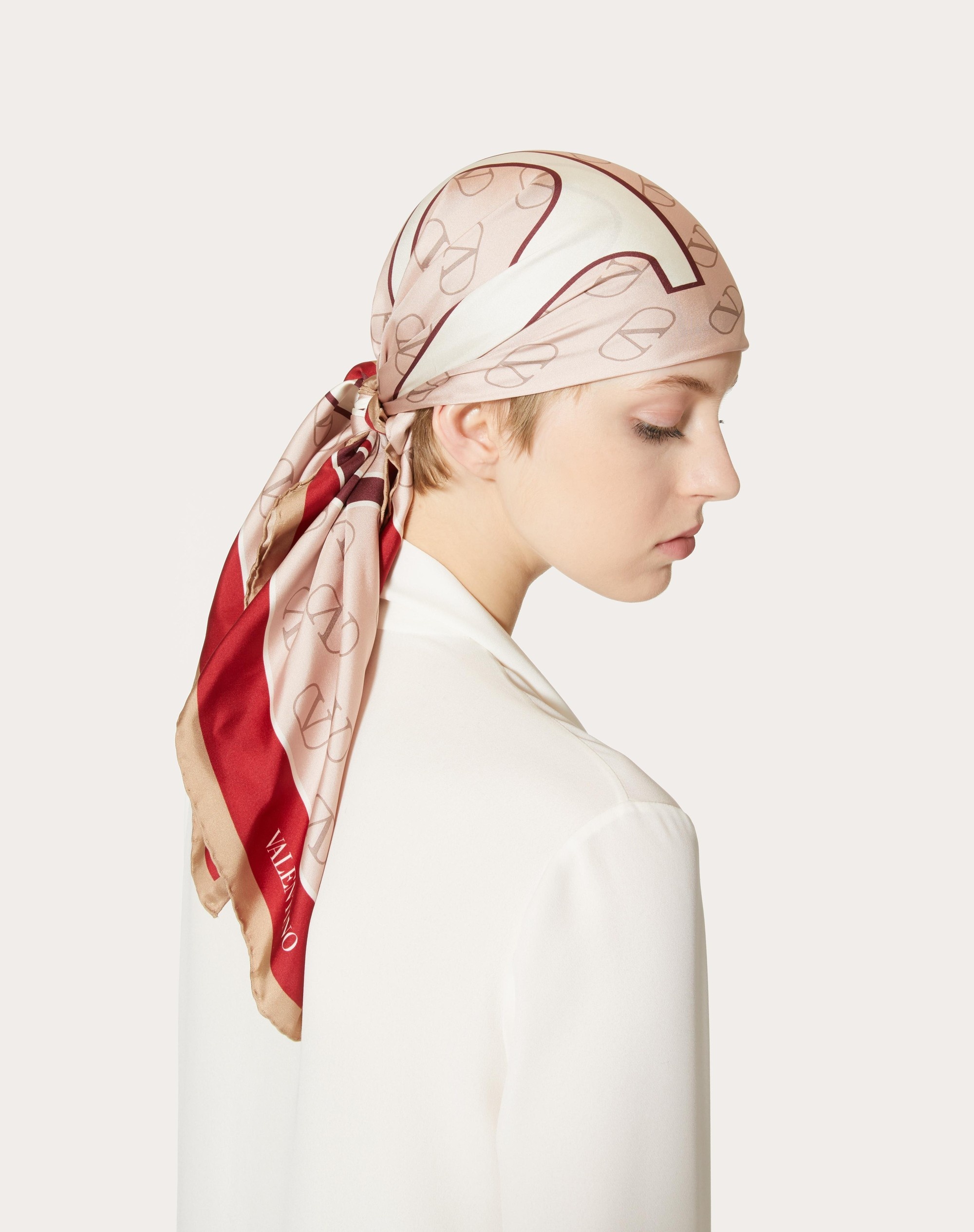 VLOGO SIGNATURE SILK FOULARD 90X90 CM - 4