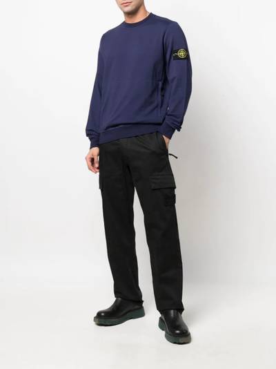 Stone Island Compass badge crew-neck sweatshirt outlook