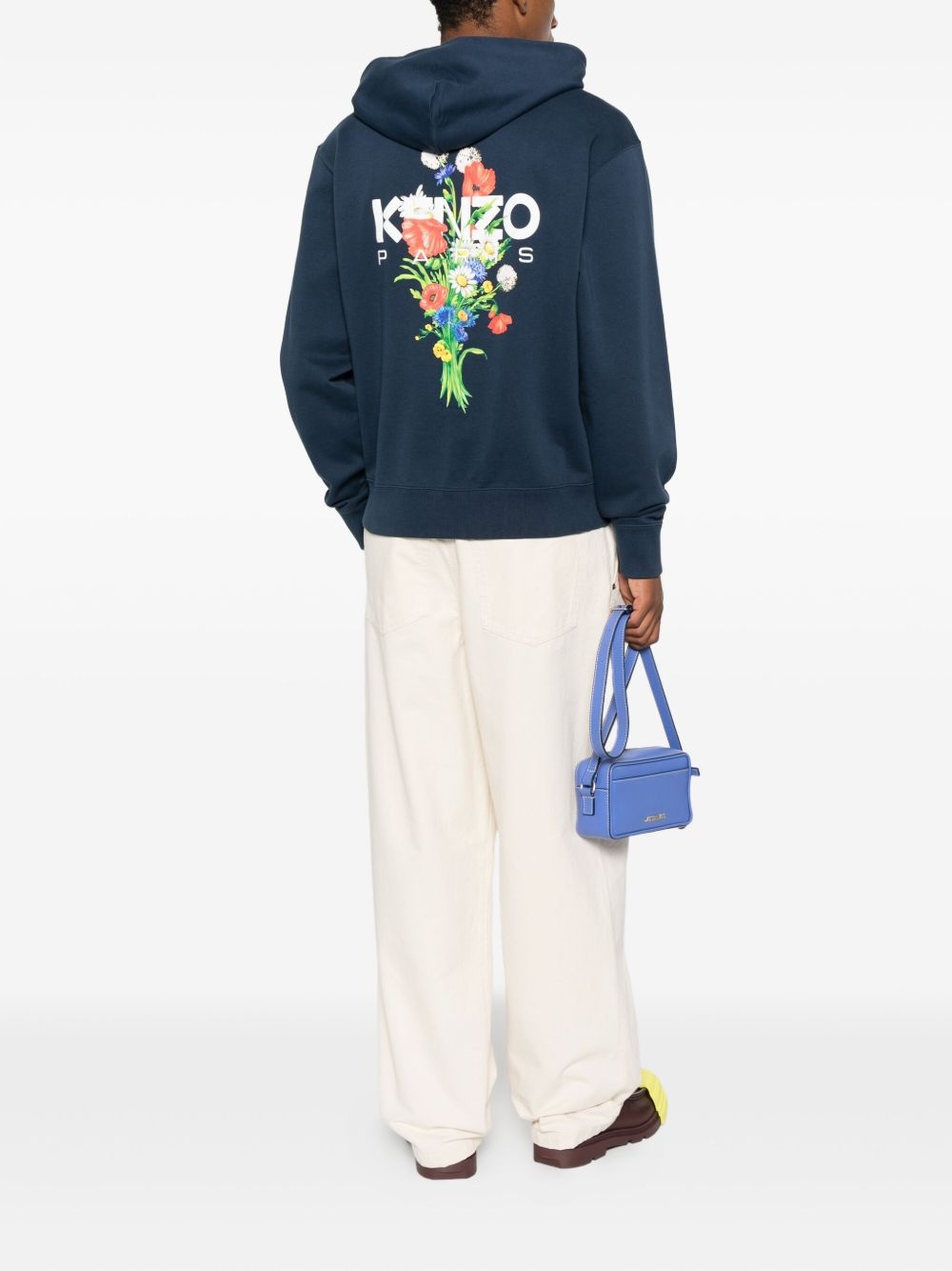 floral-embroidered zip-up hoodie - 2