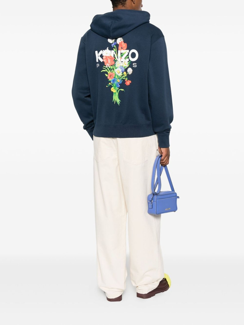KENZO floral-embroidered zip-up hoodie outlook