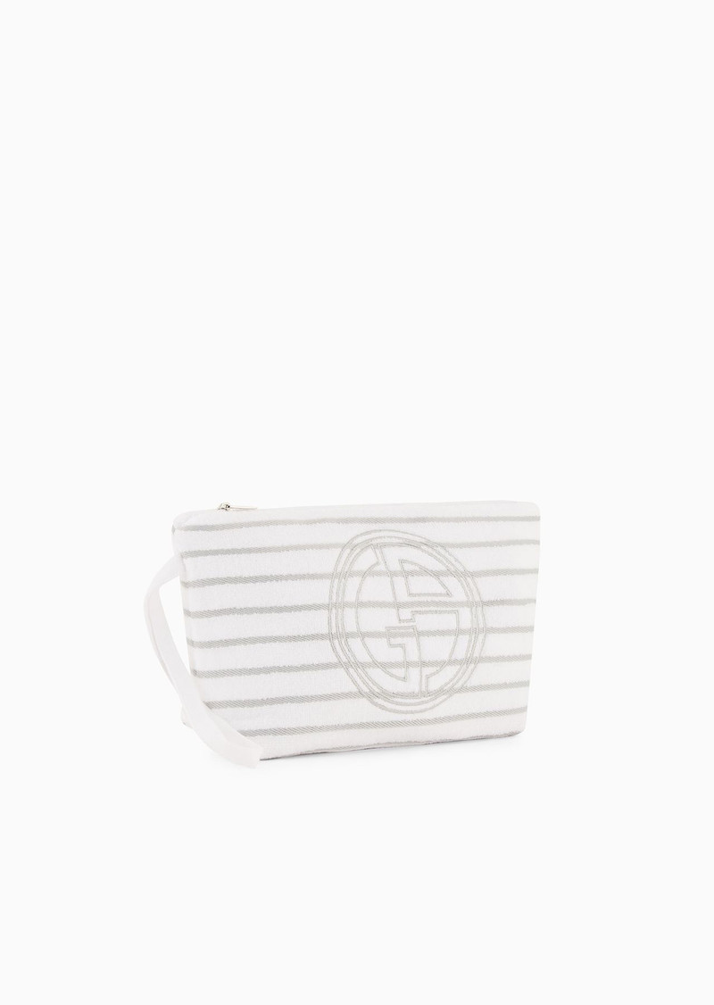 GIORGIO ARMANI Cotton terry clutch bag outlook