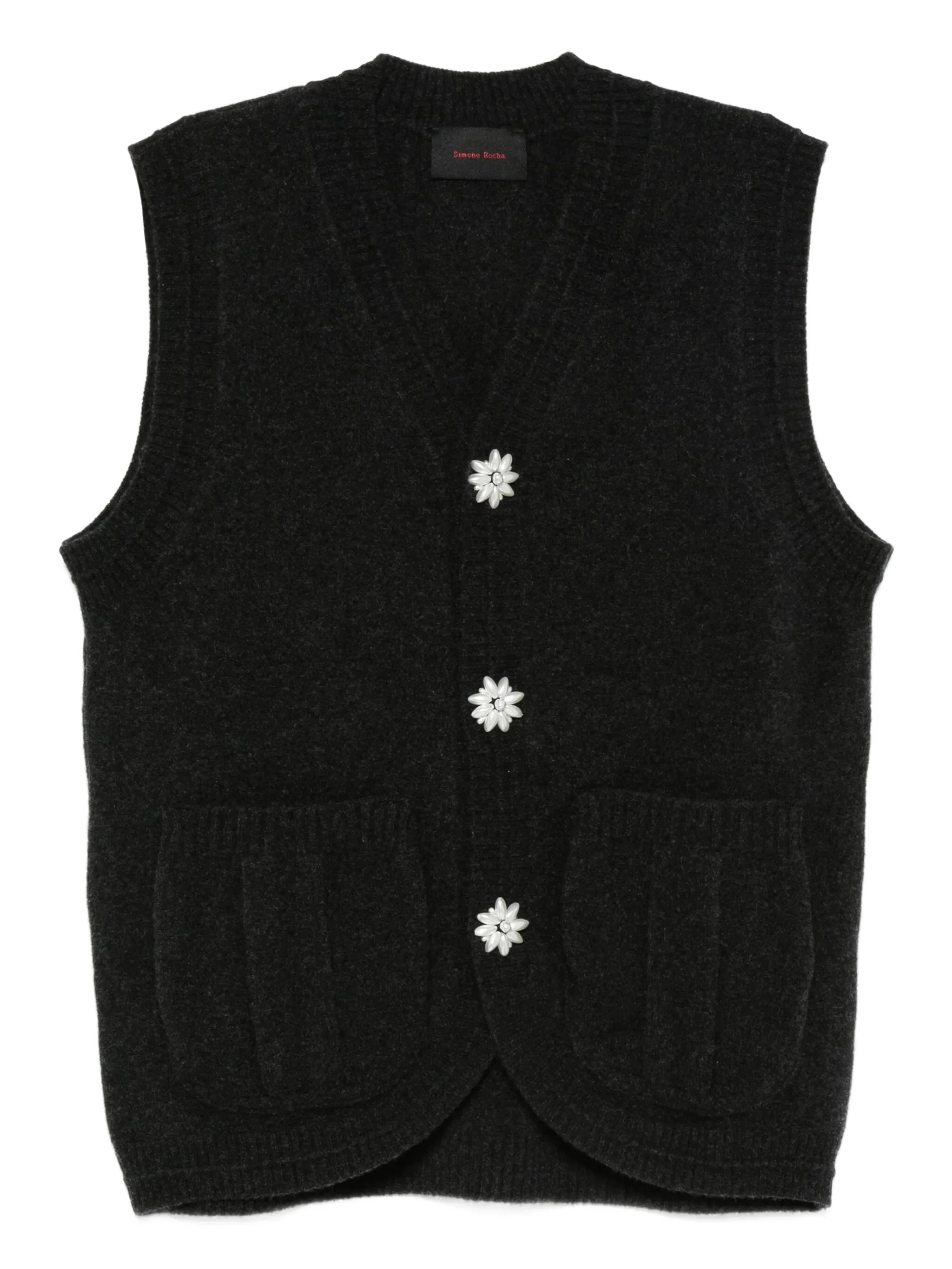 floral-button vest - 1