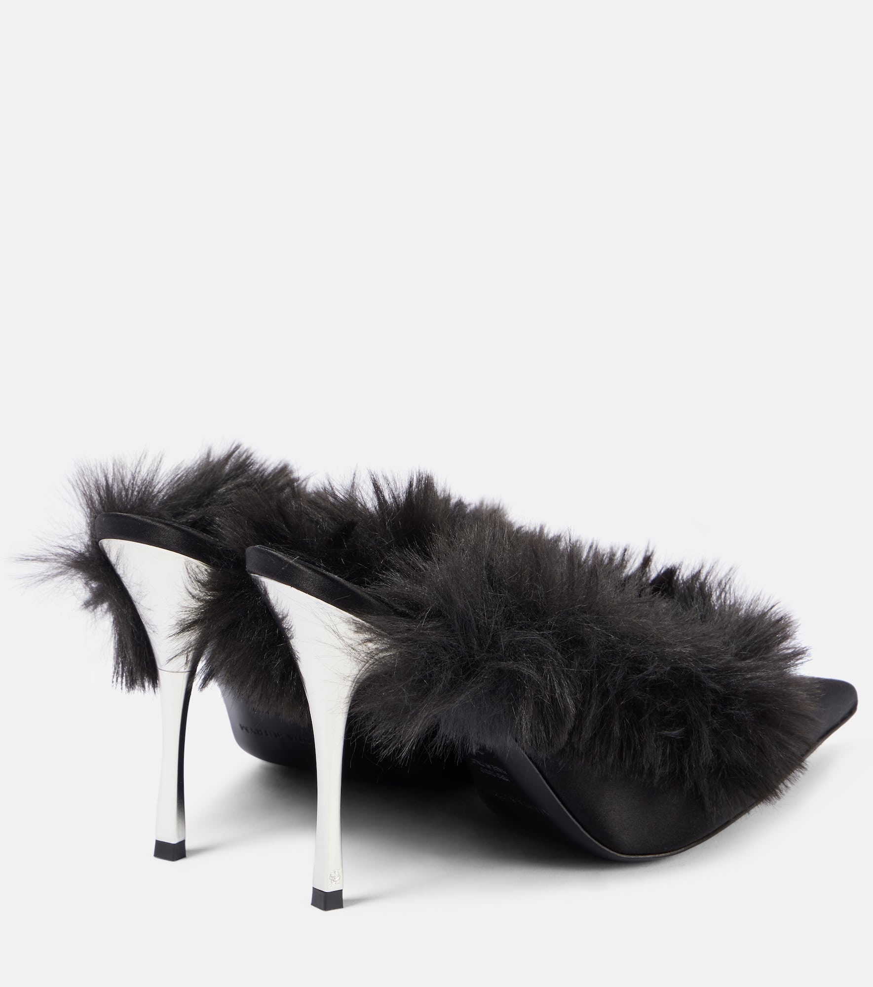 Faux shearling leather mules - 2