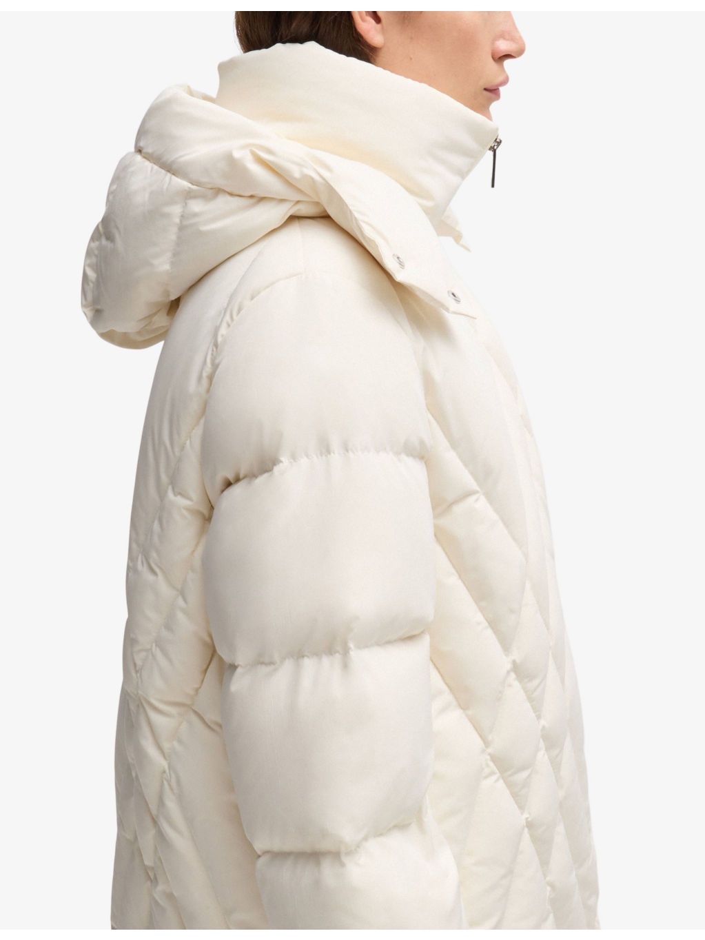 Diamond-quilted hooded shell-down coat - 5