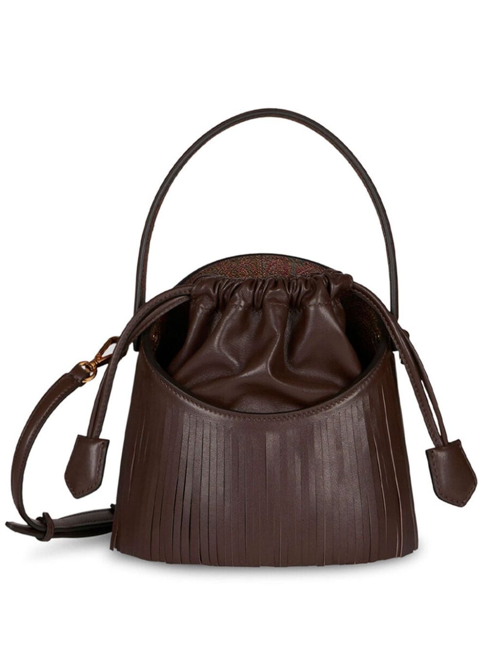 Saturno fringed leather mini bag - 1