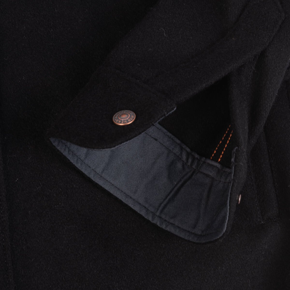 IHSH-306-BLK Melton Wool C.P.O Shirt - Black - 8