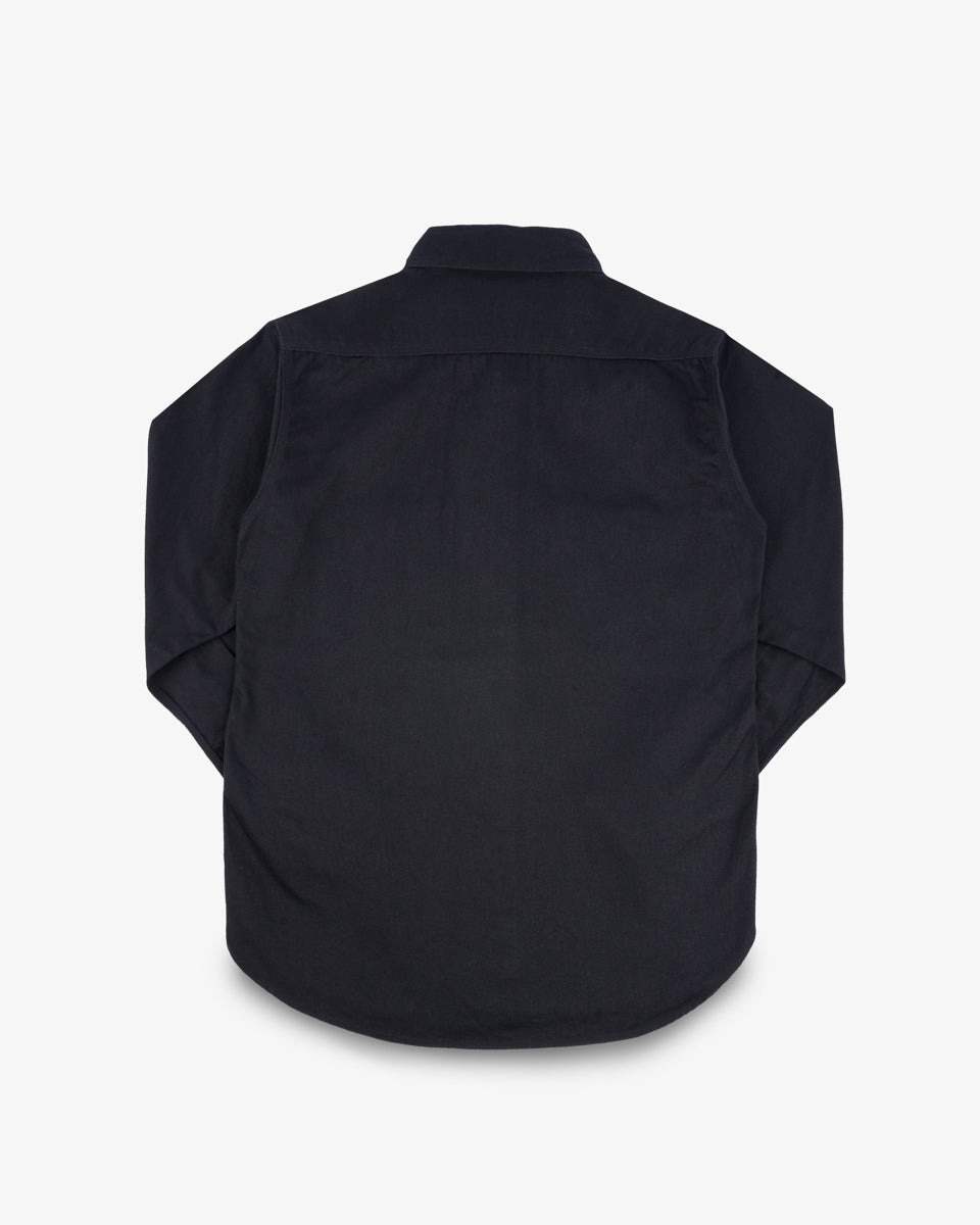 IHSH-414-BLK 9oz Cotton Linen Work Shirt - Black - 3