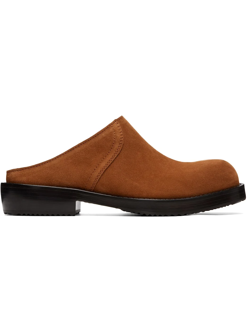 Tan Suede Clog Loafers - 1