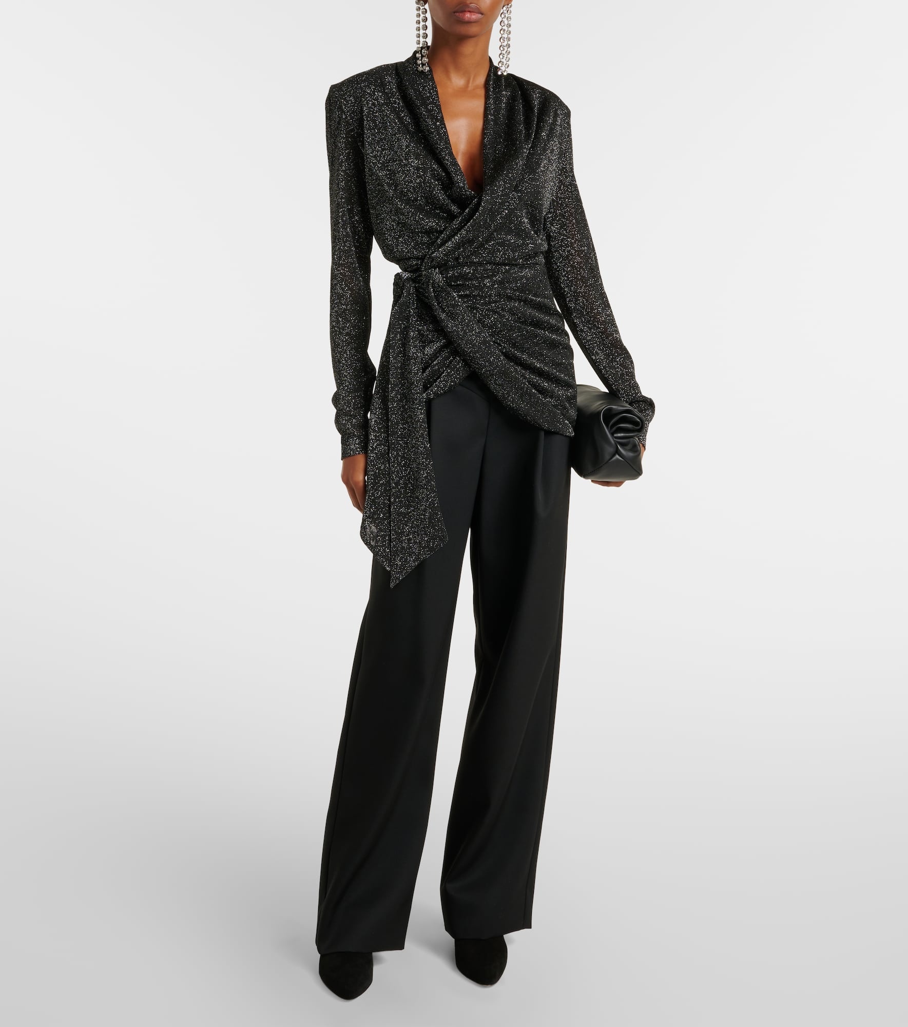 Cinay lamé wrap top - 2
