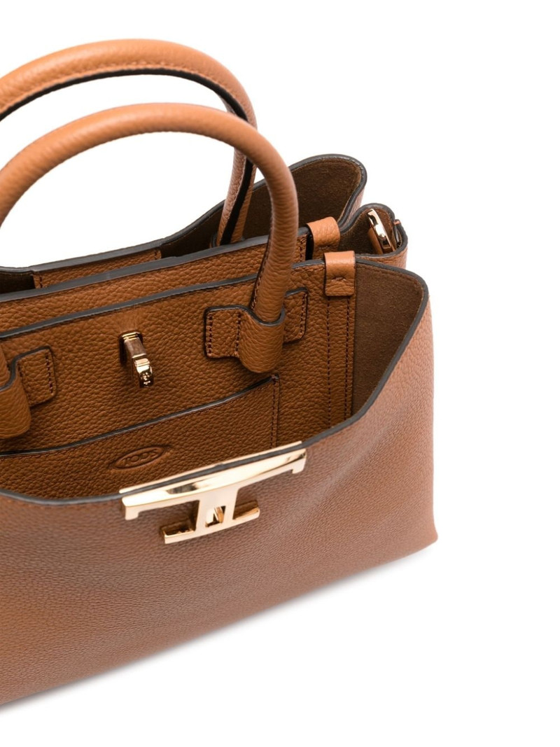 T Timeless leather tote bag 5