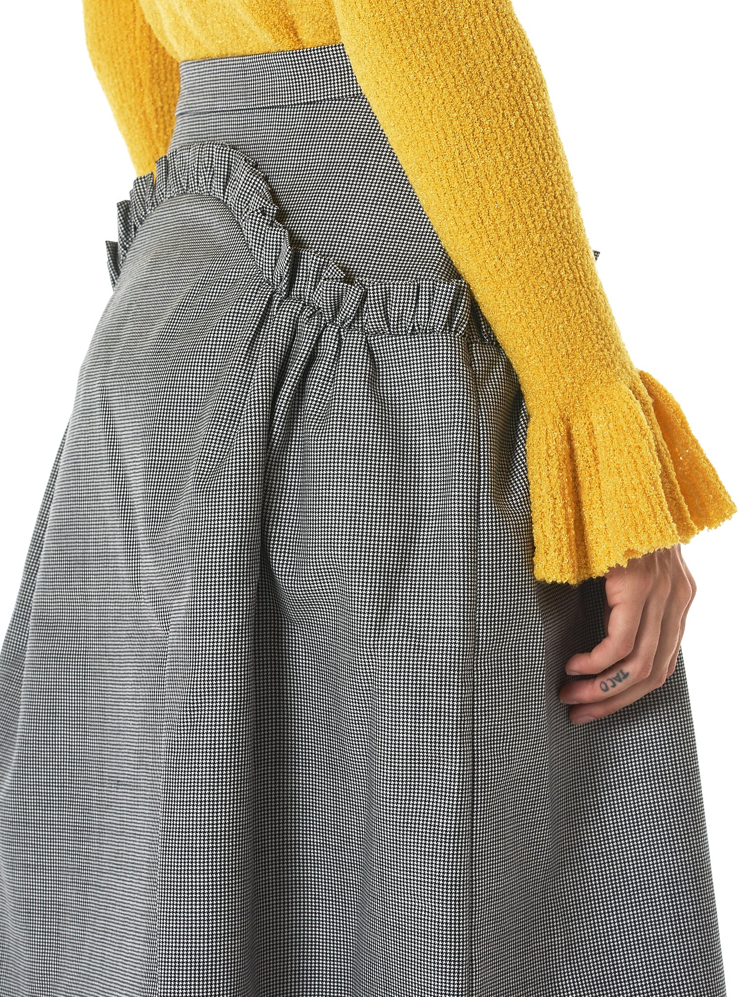 Ruche Houndstooth Skirt - 4