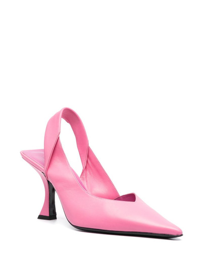 BY FAR Yasha 90mm slingback leather pumps outlook