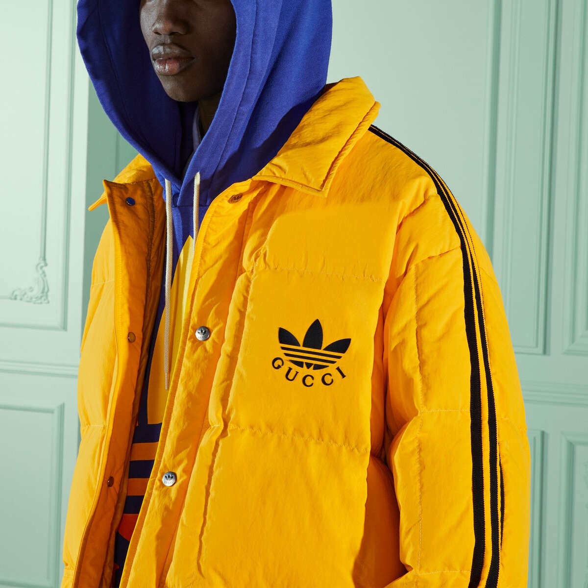 adidas x Gucci nylon down jacket - 4