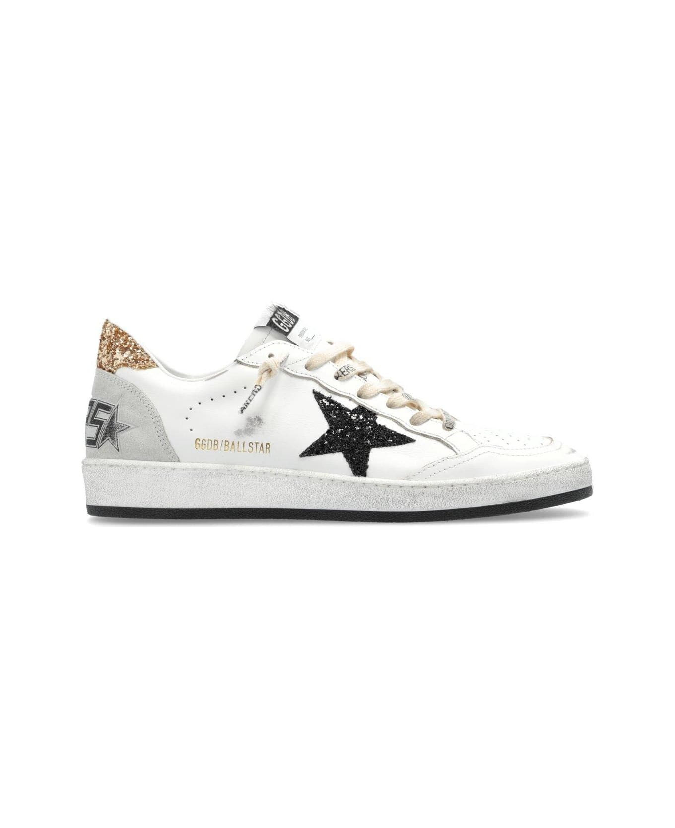 Star Glittered Lace-up Sneakers - 1