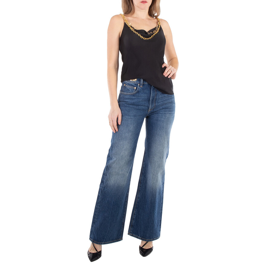 Paco Rabanne Embellished Dark Denim Stone Jeans - 4