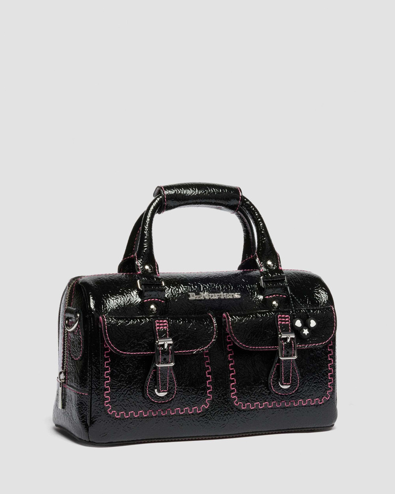 Top Handle Bag Distressed Patent Leather Bag 6