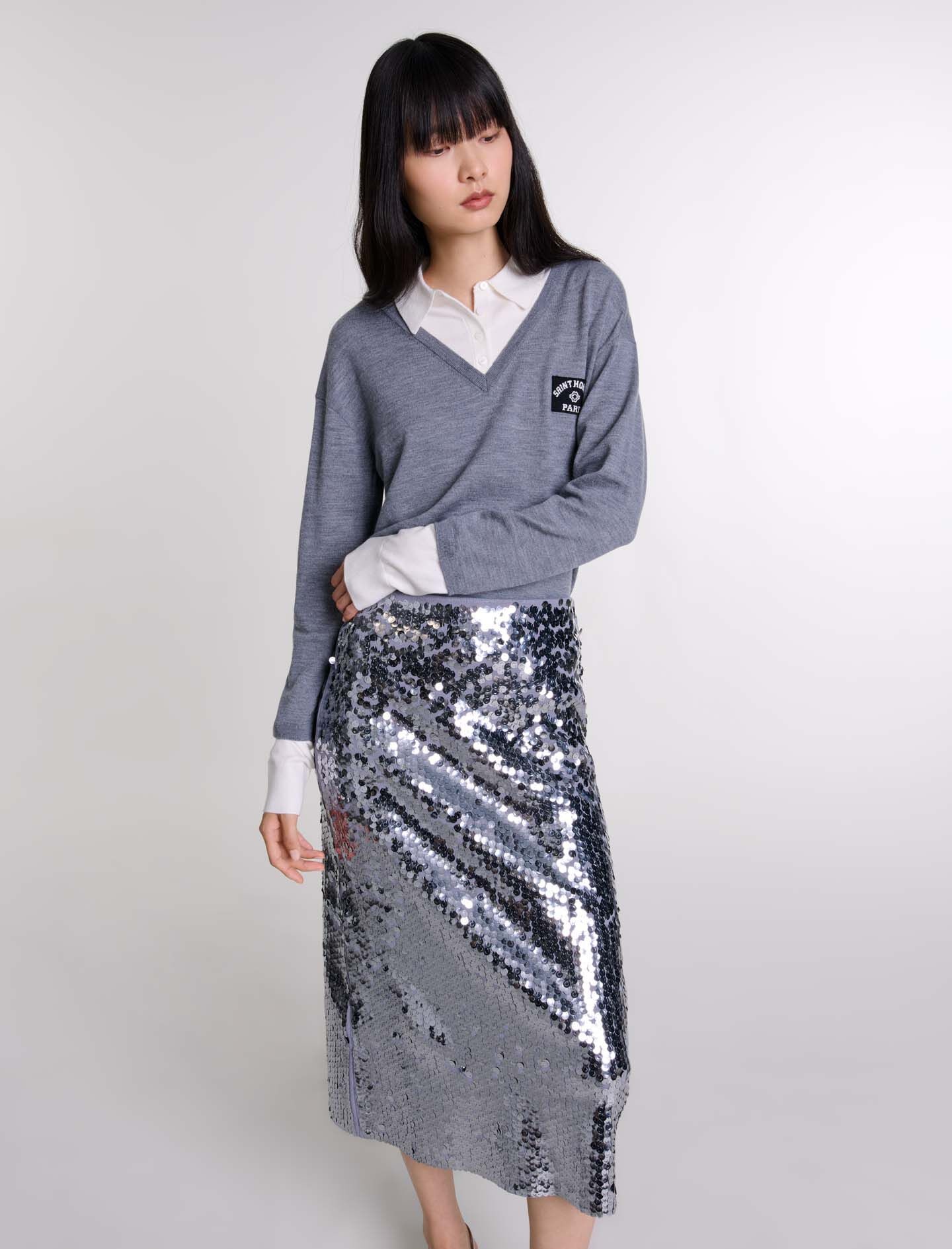 Knit skirt with sequins - 5
