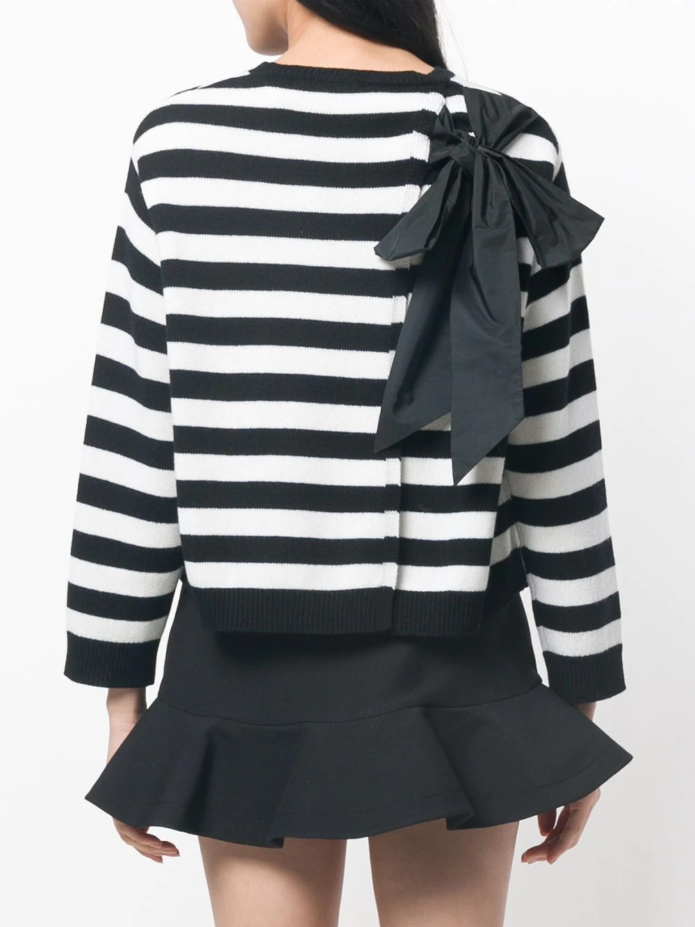 striped bow sweater - 4