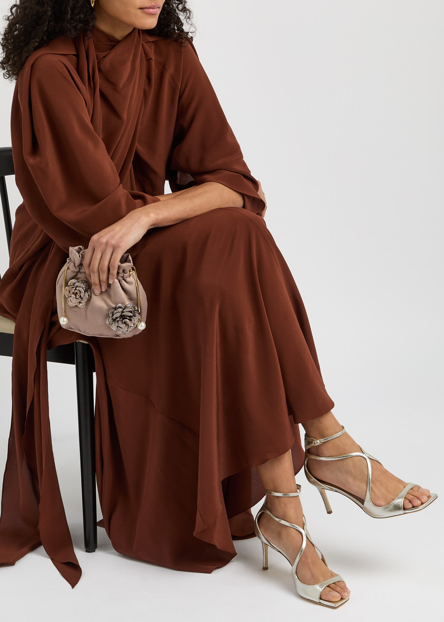 Jimmy Choo Azia 75 Metallic Leather Sandals - 5