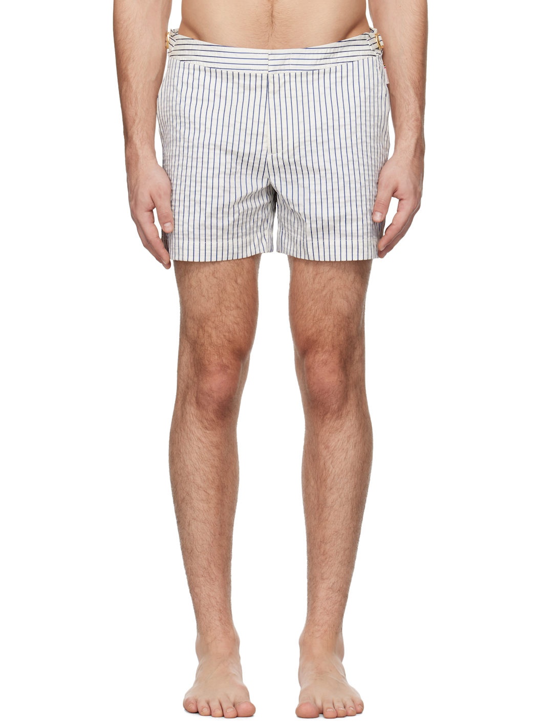 White & Navy Setter Swim Shorts - 1