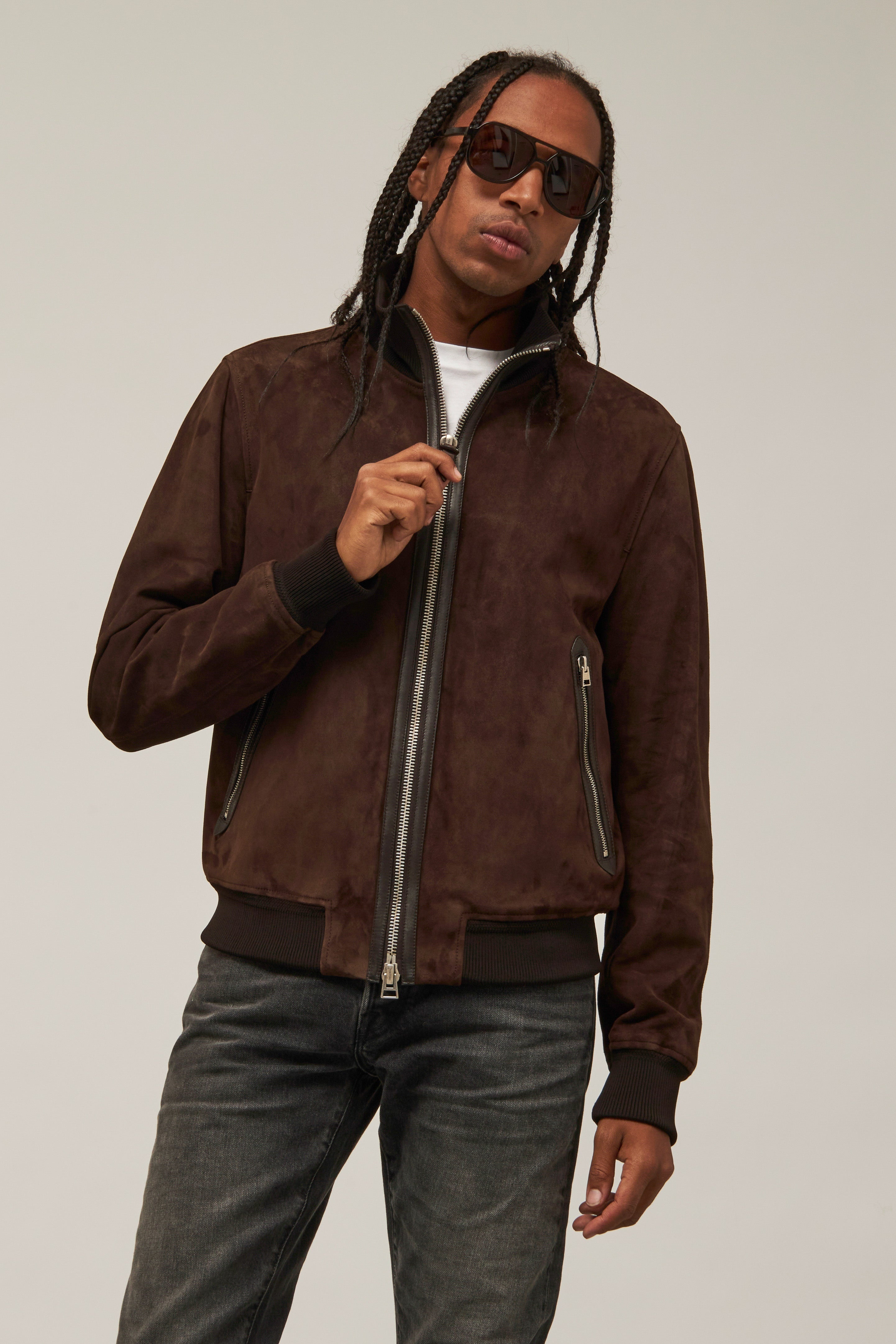 Suede Bomber Jacket - 1