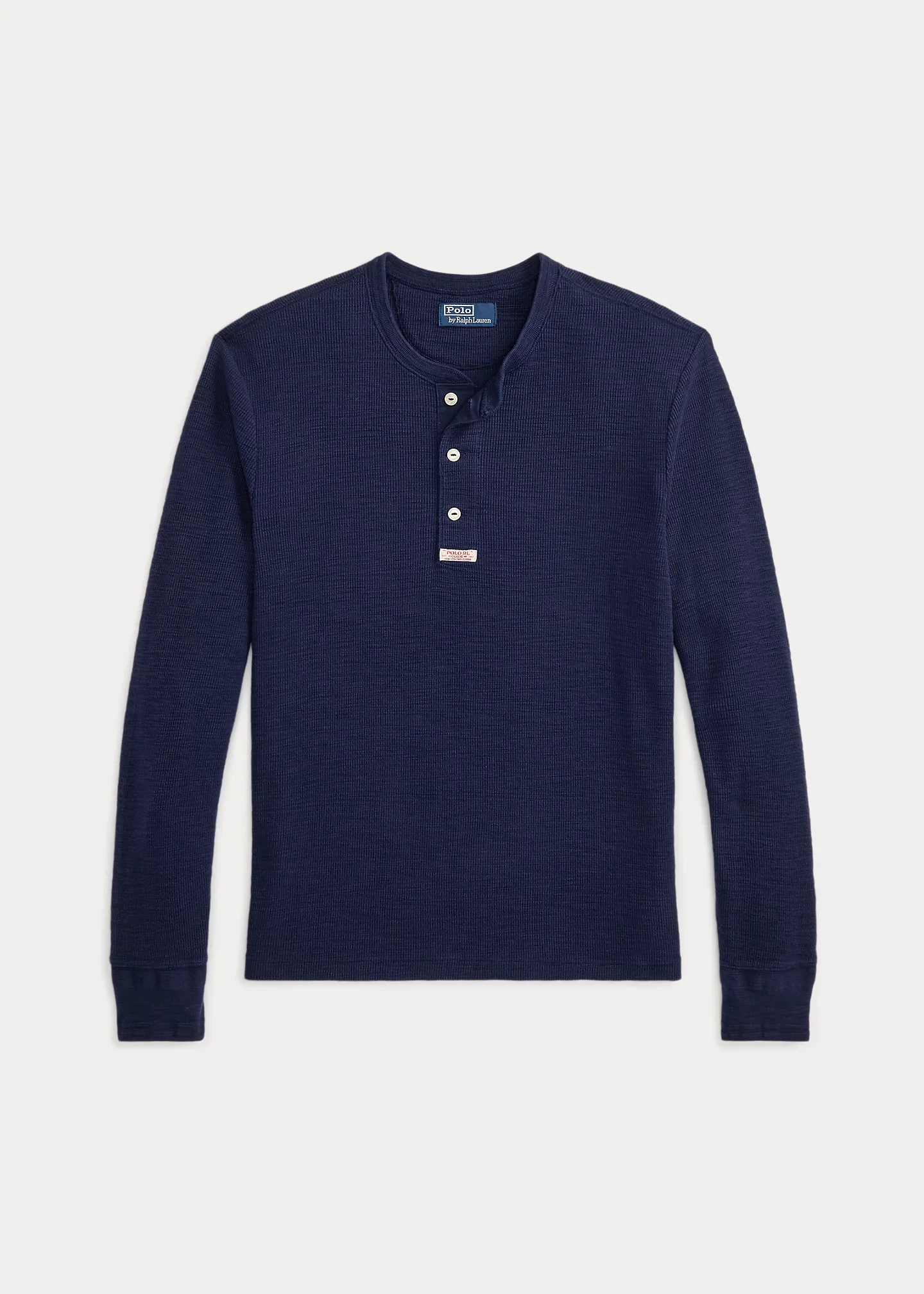 Waffle-Knit Henley Shirt - 1
