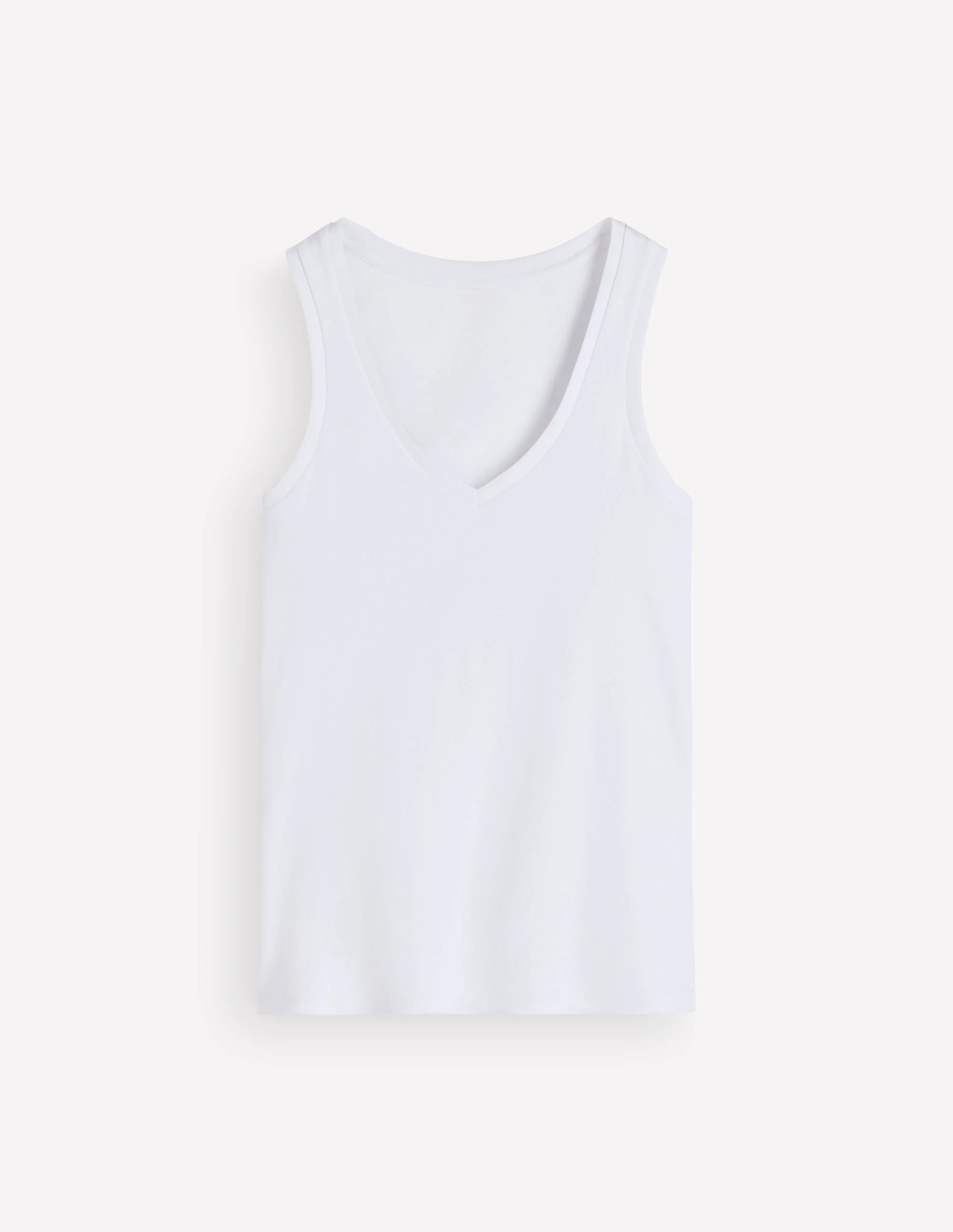 Essential V Neck Vest-White - 1