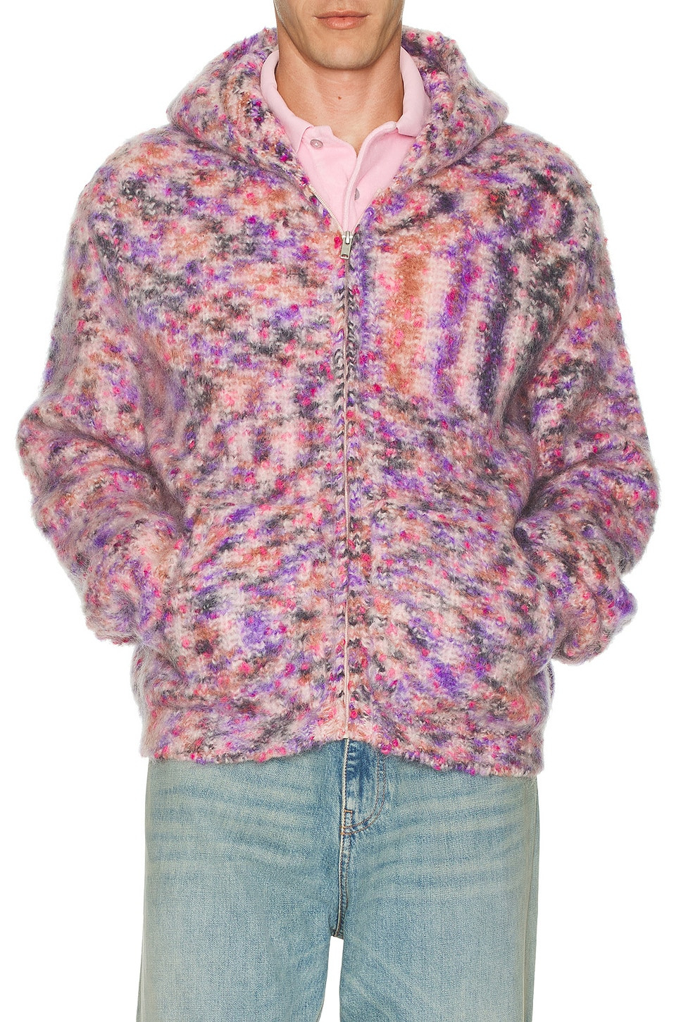 Zipped Wool Mohair Hoodie Knit - 3